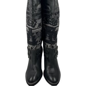 Naughty Monkey Black and Gray Heeled Boots